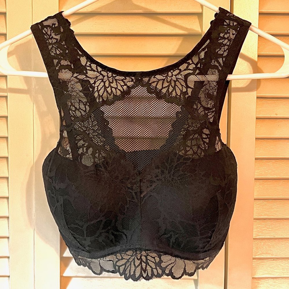 Pink Lace High-Neck Push-Up Bralette * Size S-DD * Black * Excellent Used Cond.